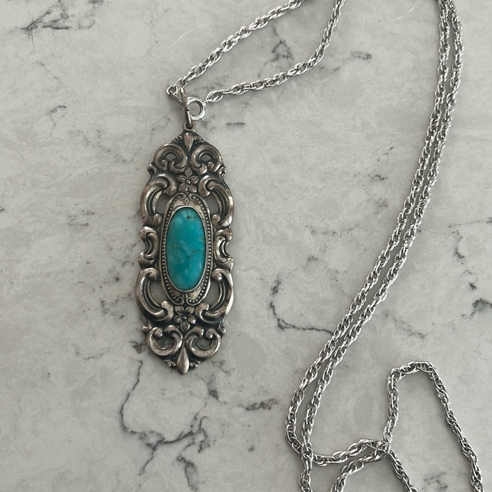 Sterling silver and turquoise necklace